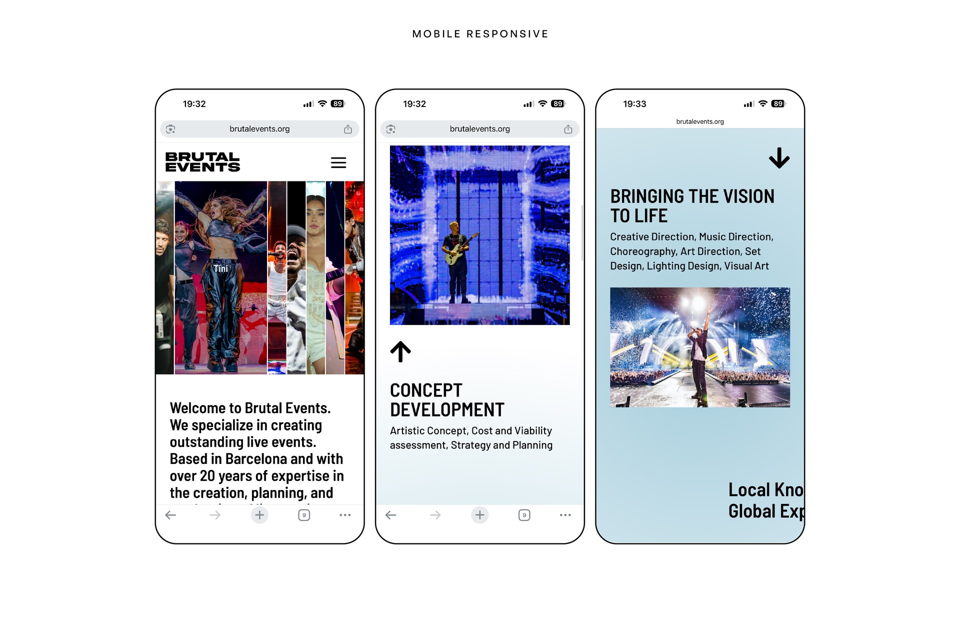 Brutal Events — web móvil